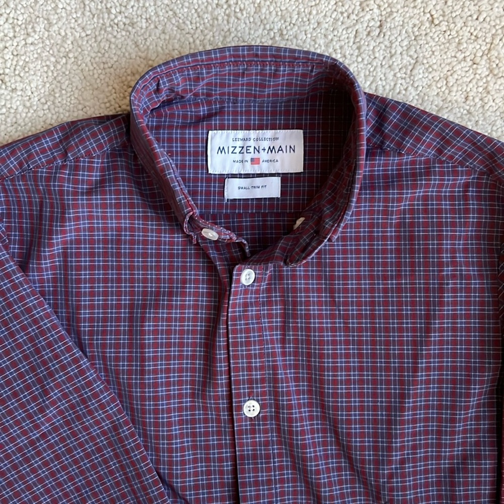 Mizzen+ Main Mens Leeward Button-Down Dress Shirt, Size Small, Trim Fit